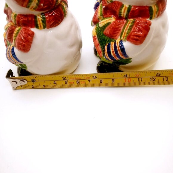 Snowman Salt Pepper Shakers Lanterns Winter Holiday Decoration Ceramic 3.5" Tall - Picture 11 of 11
